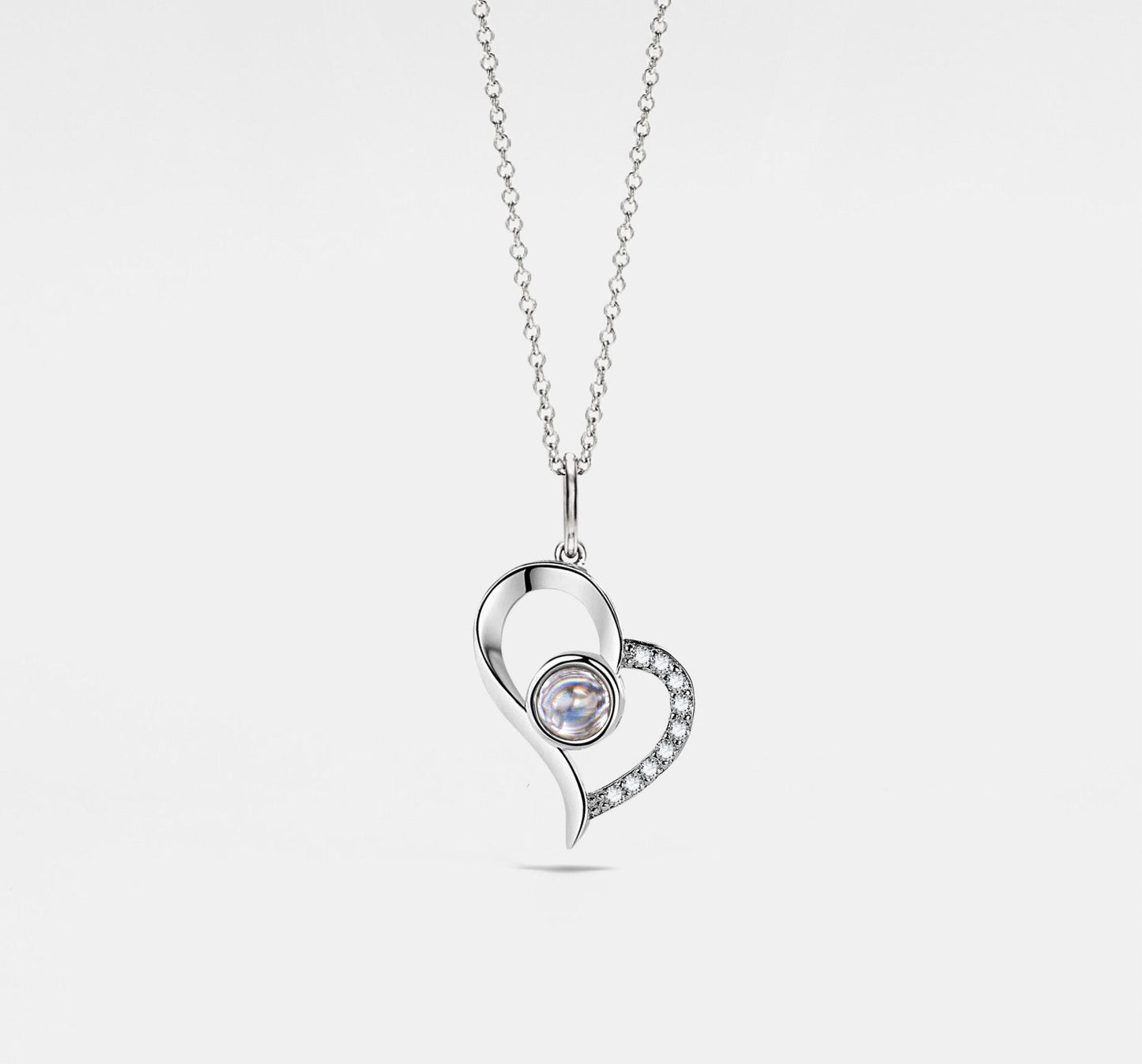 Custom Heart Photo Projection Necklace