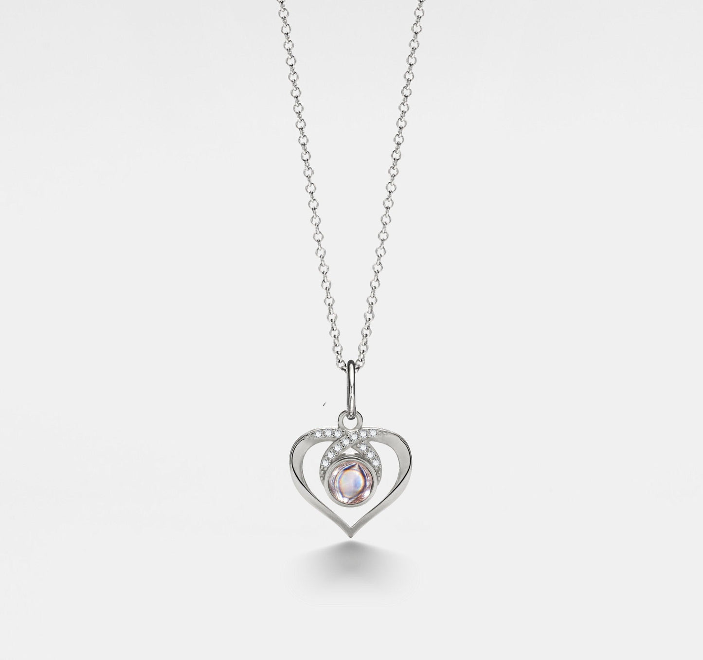 Personalized Studded Heart Photo Necklace