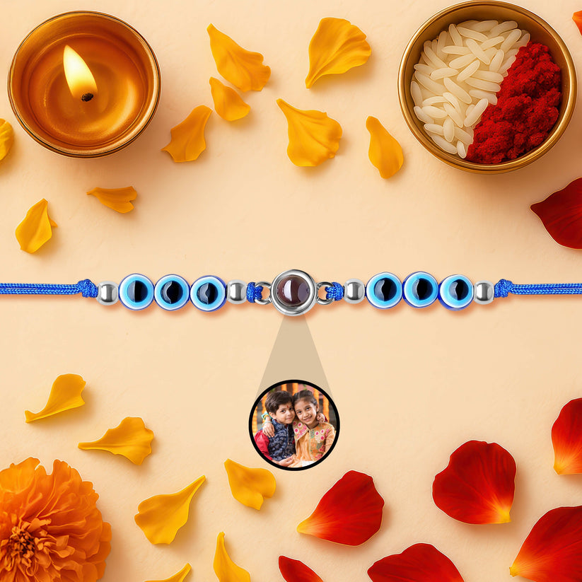 Evil Eye Personalized Photo Bracelet