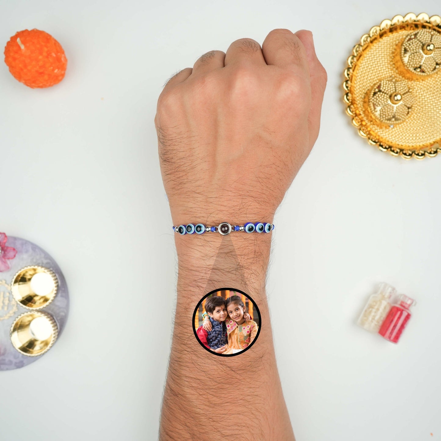 Evil Eye Personalized Photo Bracelet