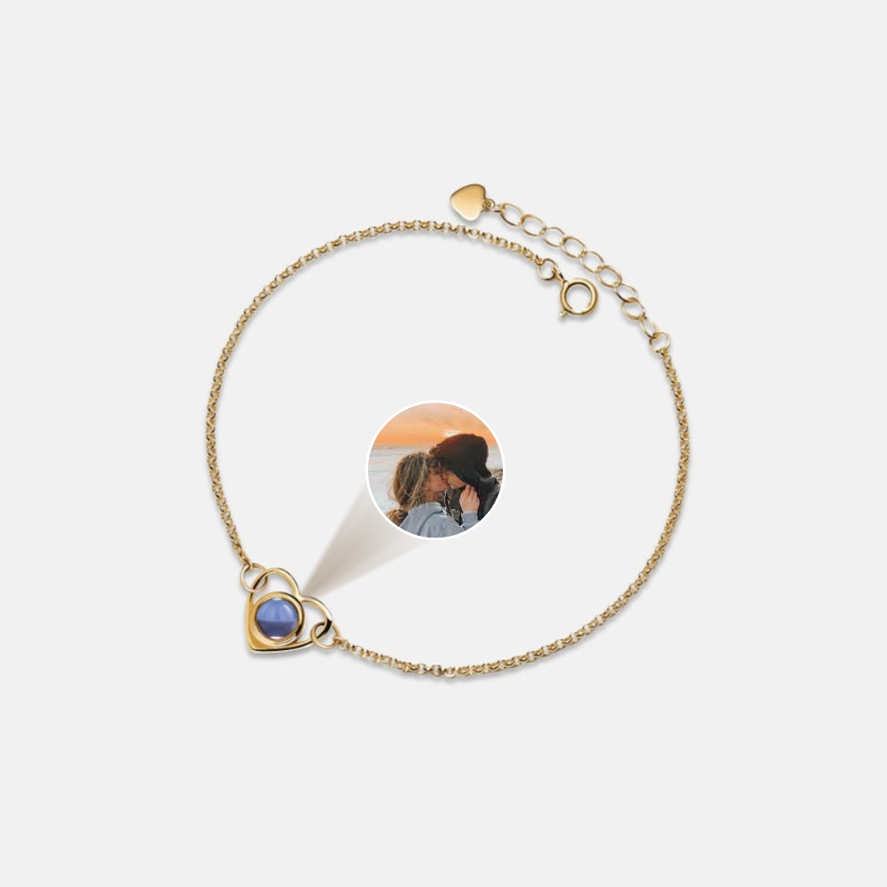 Custom Heart Photo Projection Bracelet