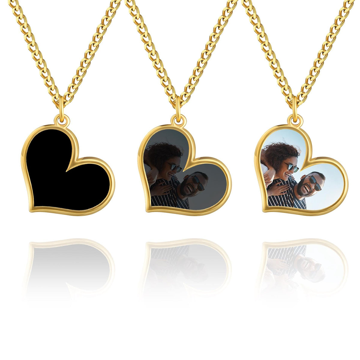 Slant Heart - Heat Activated Photo Necklace