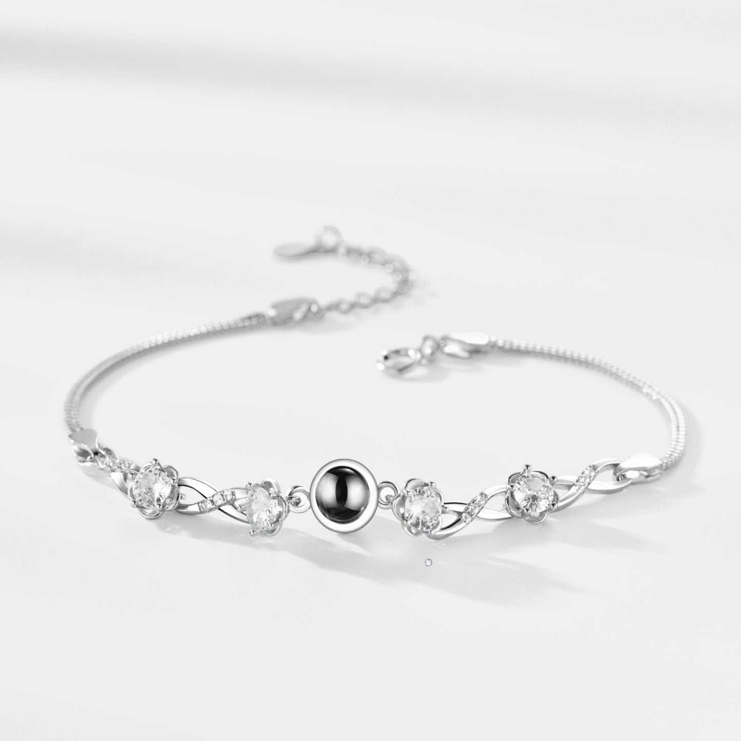 Sterling Silver Flower & Infinity Bracelet