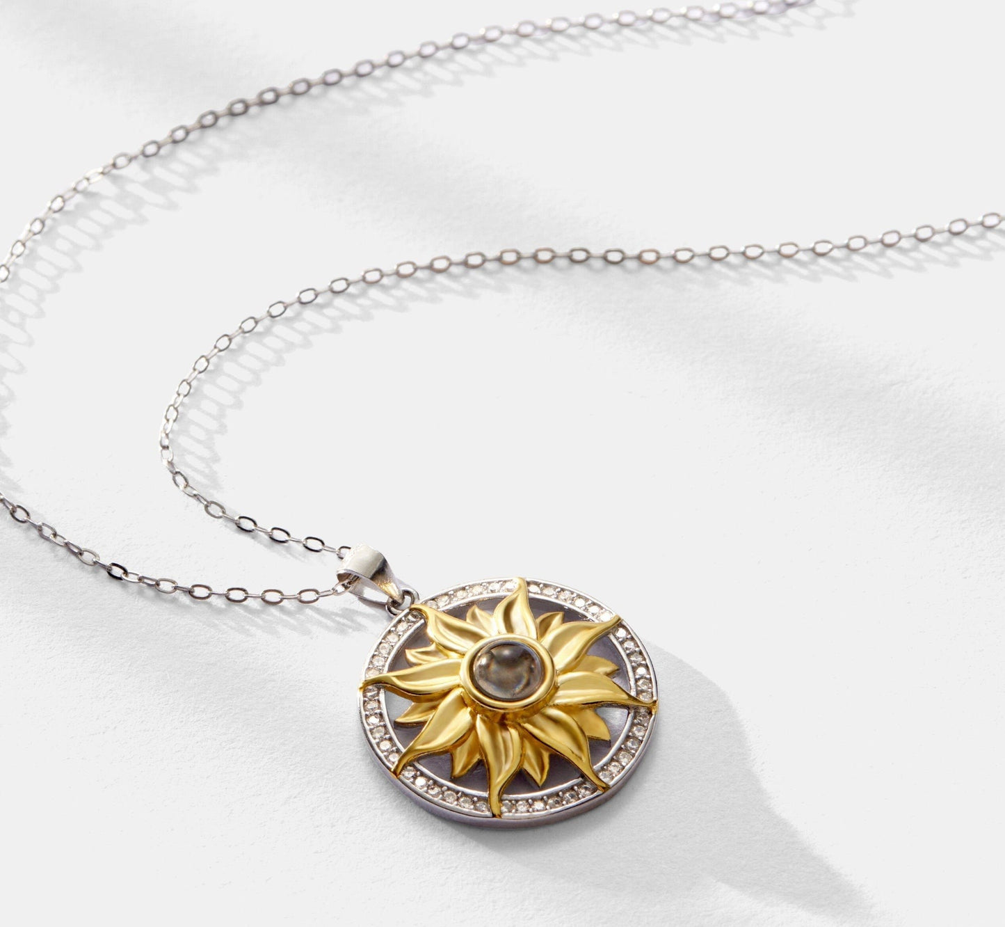 Sunflower Photo Projection Necklace