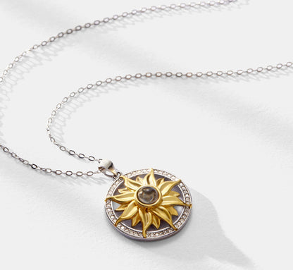 Sunflower Photo Projection Necklace