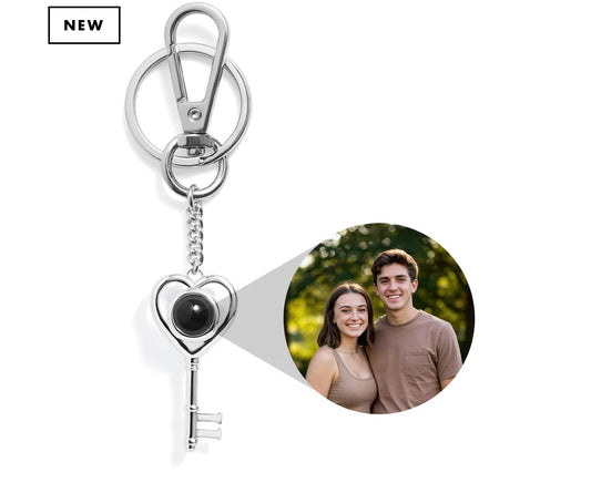 Custom key to my heart Photo Projection keychain