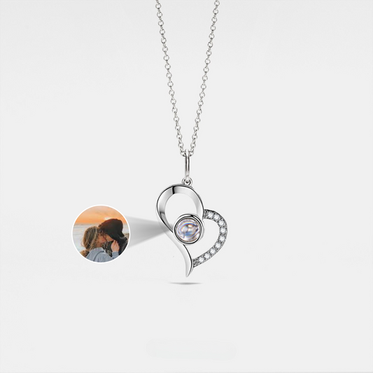 Custom Heart Photo Projection Necklace